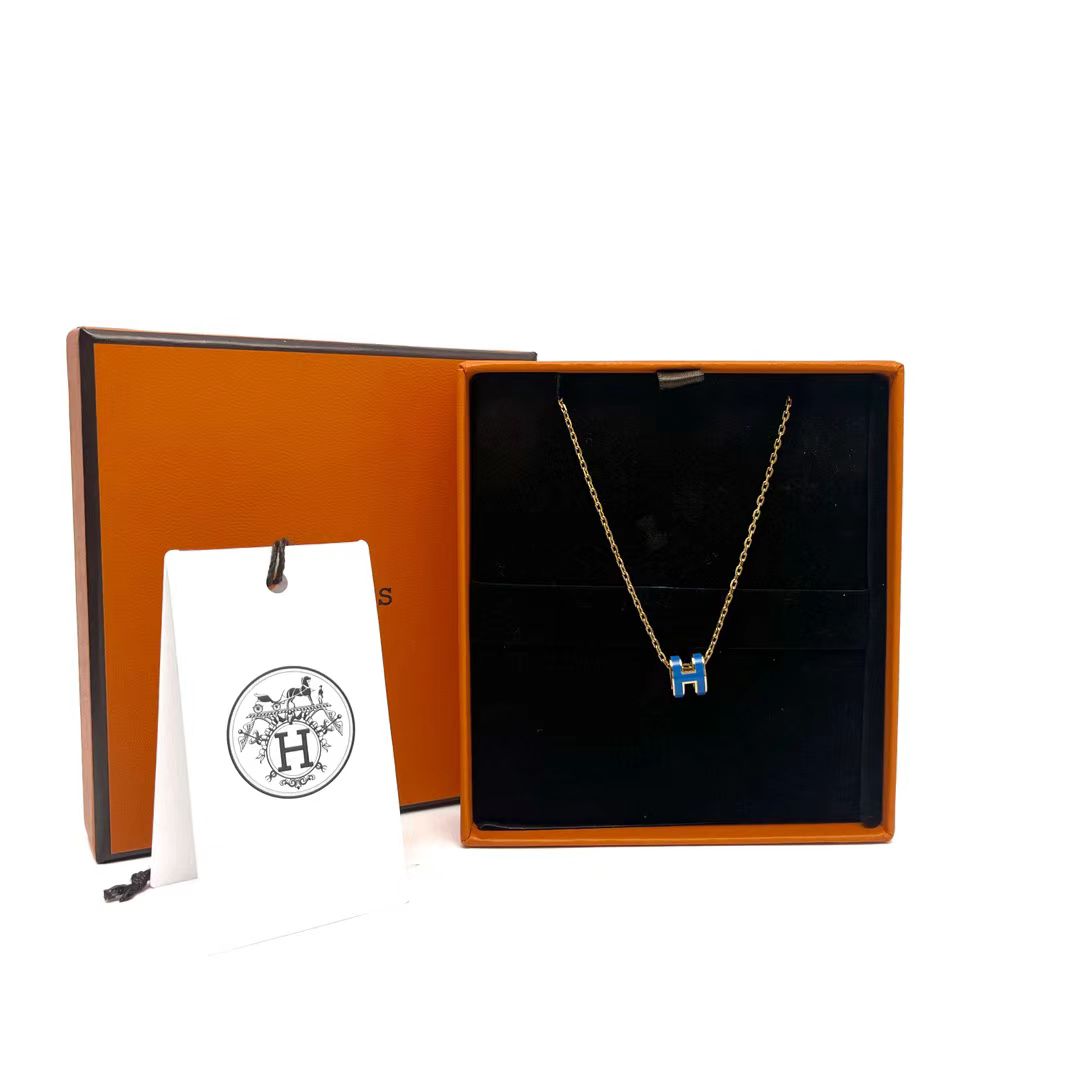 Hermes 爱马仕 蓝色Pop H mini项链
