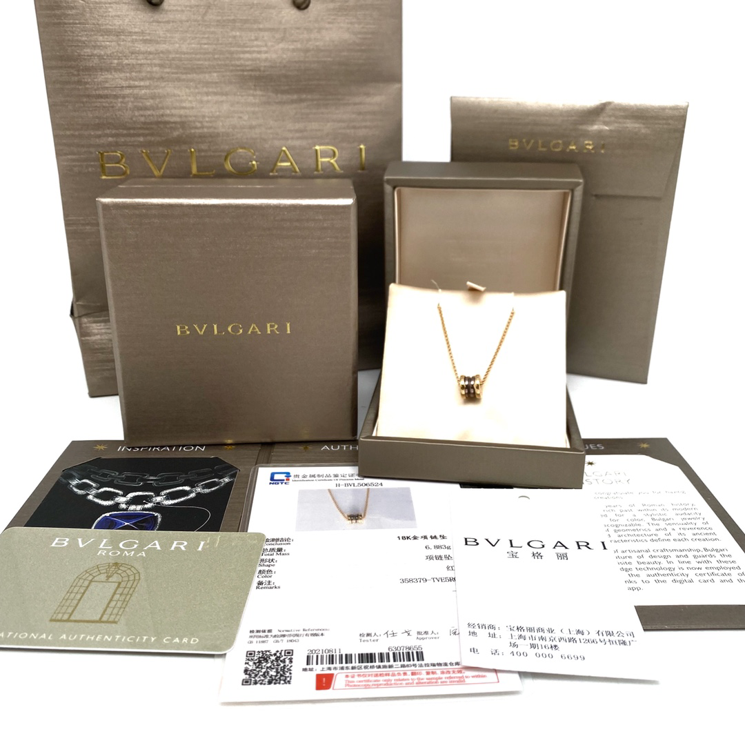 Bvlgari 宝格丽 大全套可送礼玫瑰金陶瓷小蛮腰项链