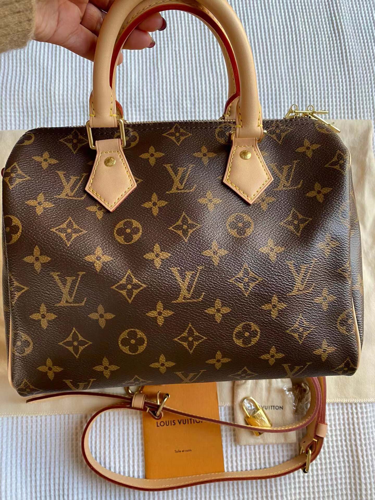 louis vuitton路易威登 全新經典speedy25肩帶款芯片款 lv全新經典