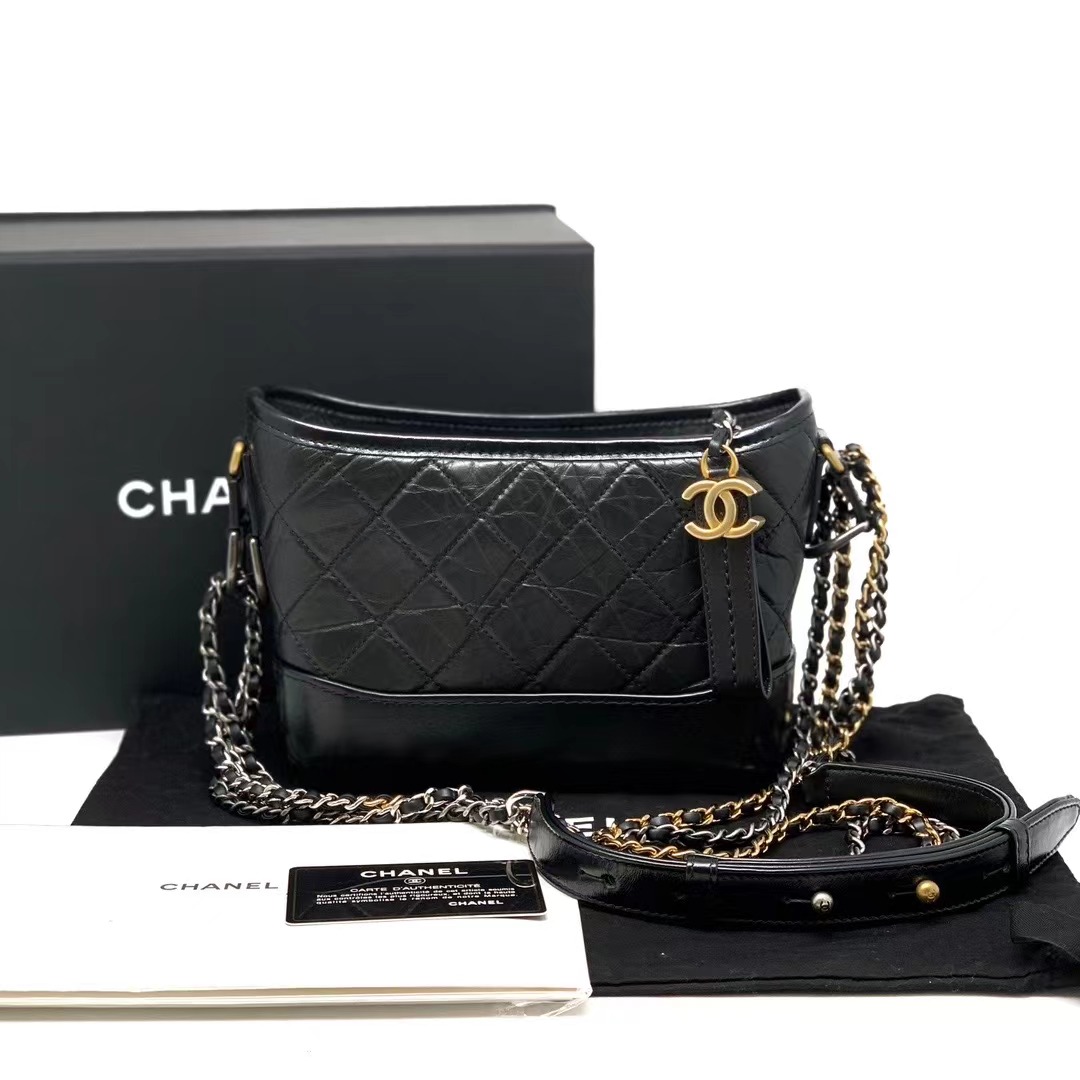 Chanel 香奈儿 黑金流浪包小号