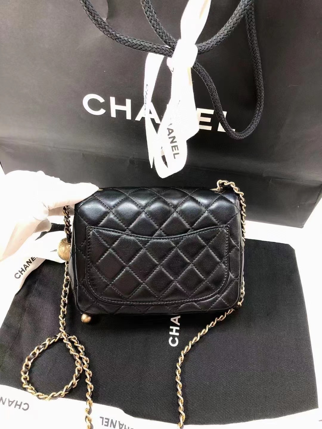 Chanel香奈儿 黑金芯片款金球方胖子 芯片款香奈儿Chanel 金球方胖子黑金 查码21年 梦中情包 一包有三种背法 理财产品硬通货 附件尘袋好价💰