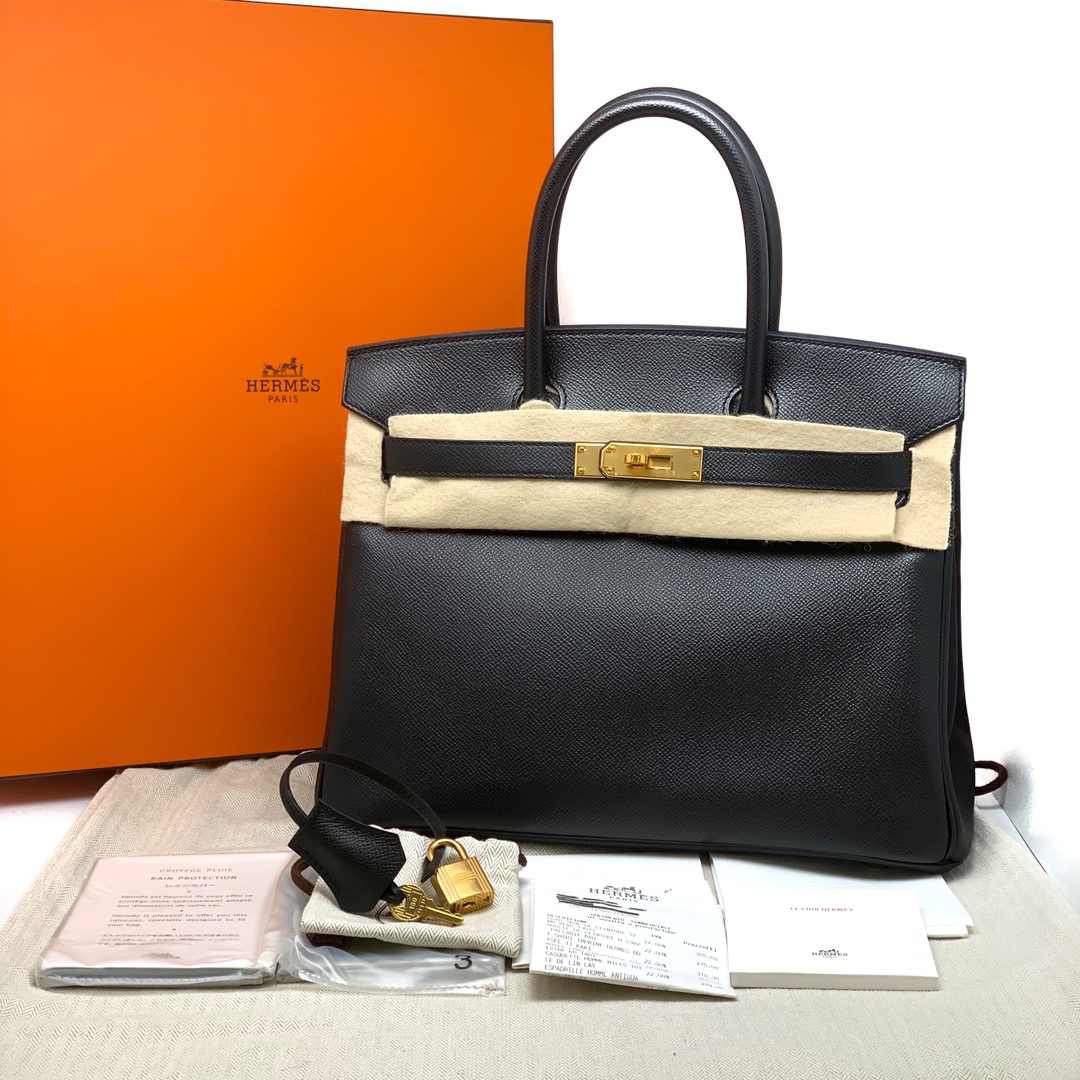 Hermes 爱马仕 闲置品黑金Birkin 30手提包