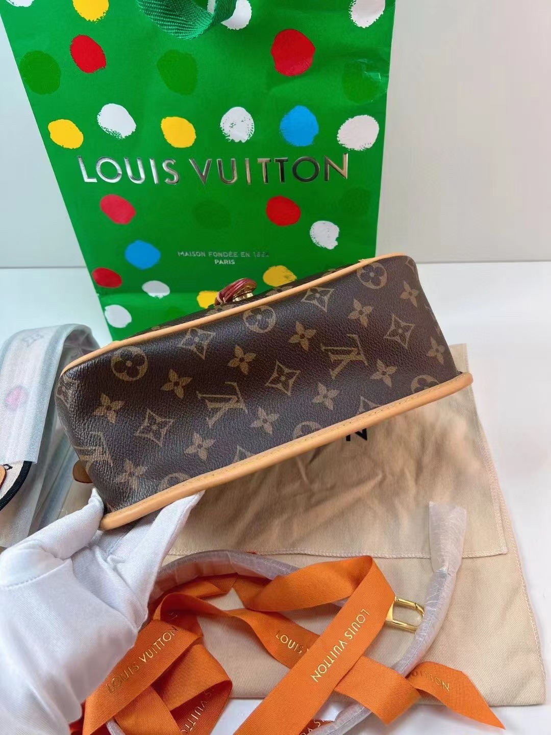 Louis Vuitton 路易威登保存品芯片款热门法棍包米色肩带| iLux