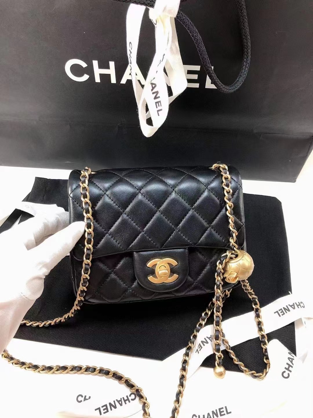 Chanel香奈儿 黑金芯片款金球方胖子 芯片款香奈儿Chanel 金球方胖子黑金 查码21年 梦中情包 一包有三种背法 理财产品硬通货 附件尘袋好价💰