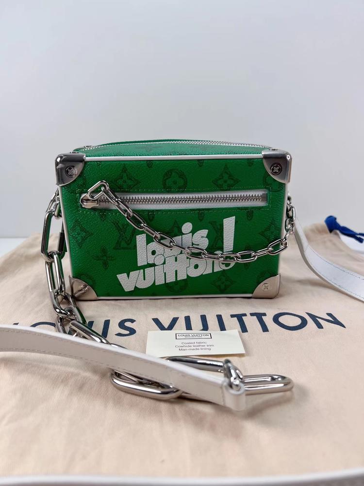 Louis Vuitton 路易威登 闲置mini soft trunk限量秀款绿色盒子包芯片款