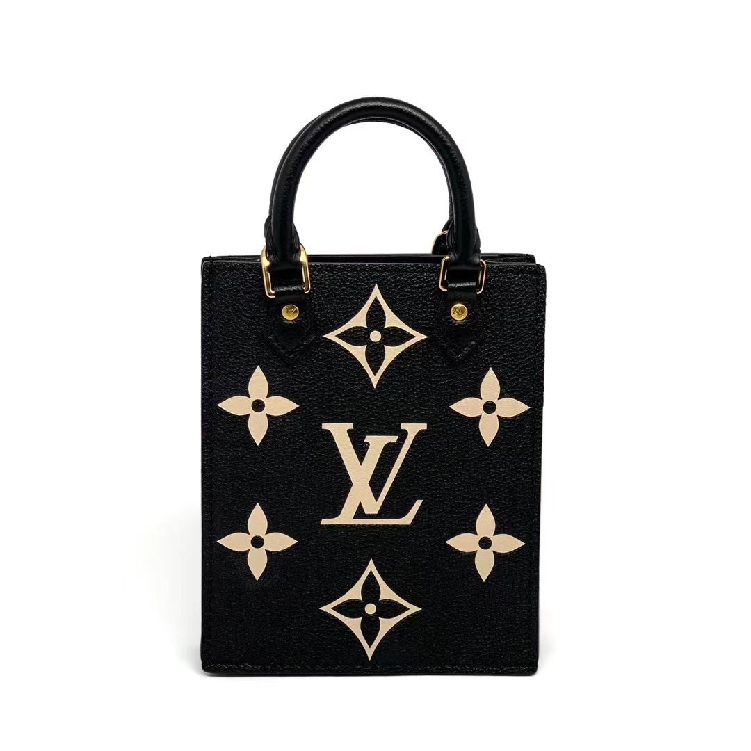 Louis Vuitton路易威登 黑白全皮mini琴谱包芯片款 芯片款✨Lv Petit Sac Plat 全皮手袋 mini tote 琴谱包 黑白配色 手提斜挎都好看📦现货秒发7k+