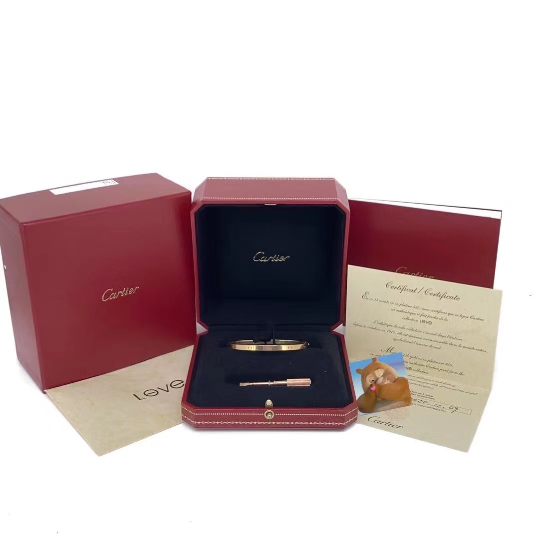 Cartier 卡地亚 玫瑰金Love手镯17码