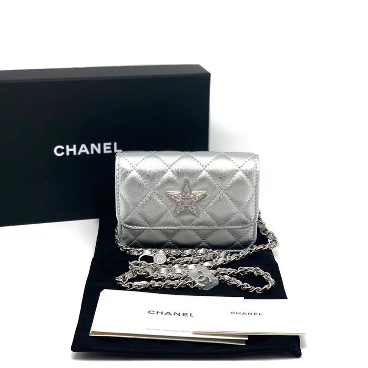 Chanel 香奈儿 全新24C银色星星腰包