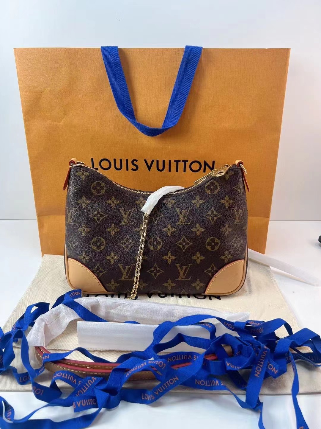 Louis Vuitton 路易威登 全新老花黄牛角包