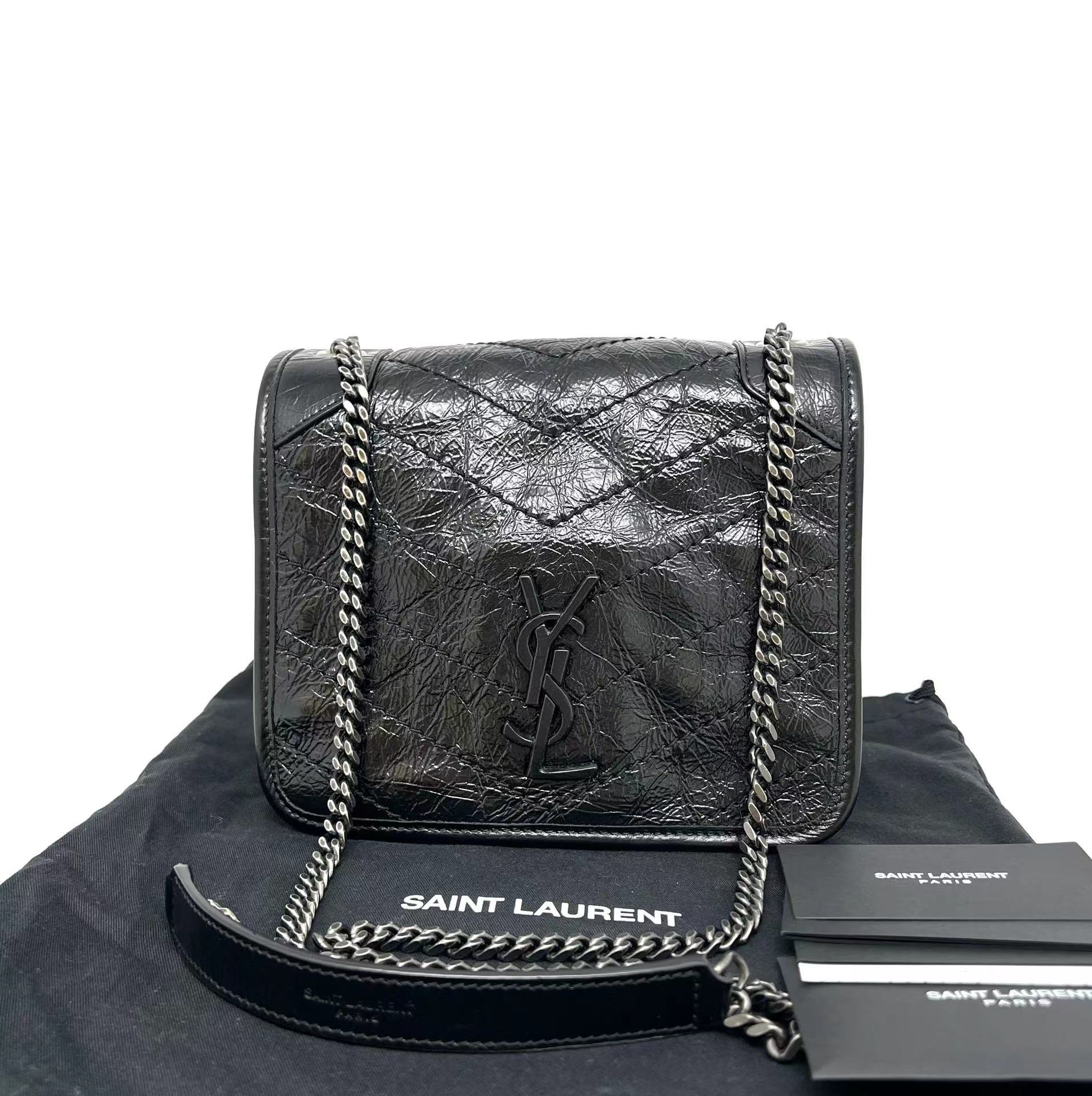 Saint Laurent 圣罗兰 黑银niki woc链条包