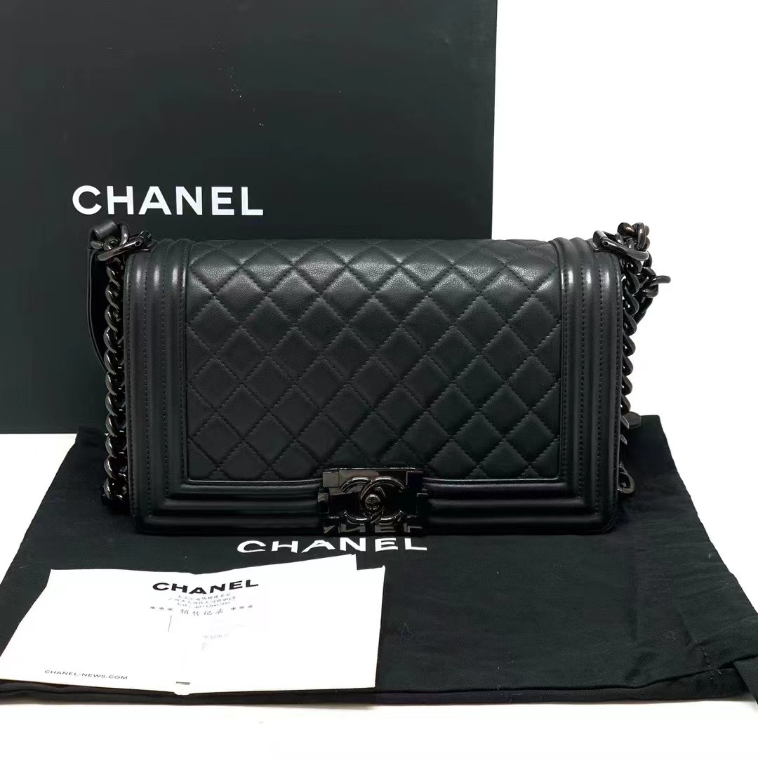 Chanel 香奈儿 黑色so black牛皮leboy中号