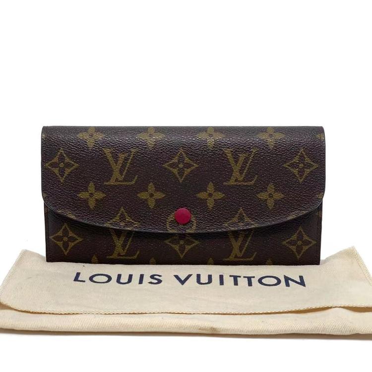 Louis Vuitton 路易威登 老花玫红豆豆长款钱包