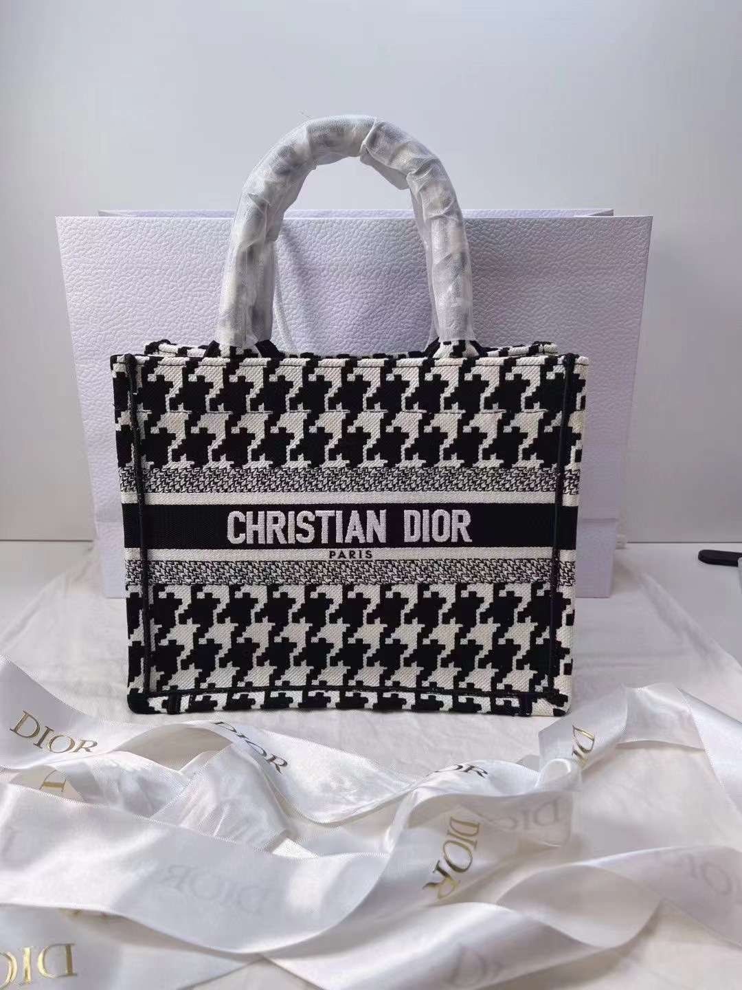 Dior 迪奥 全新千鸟格booktote新小号