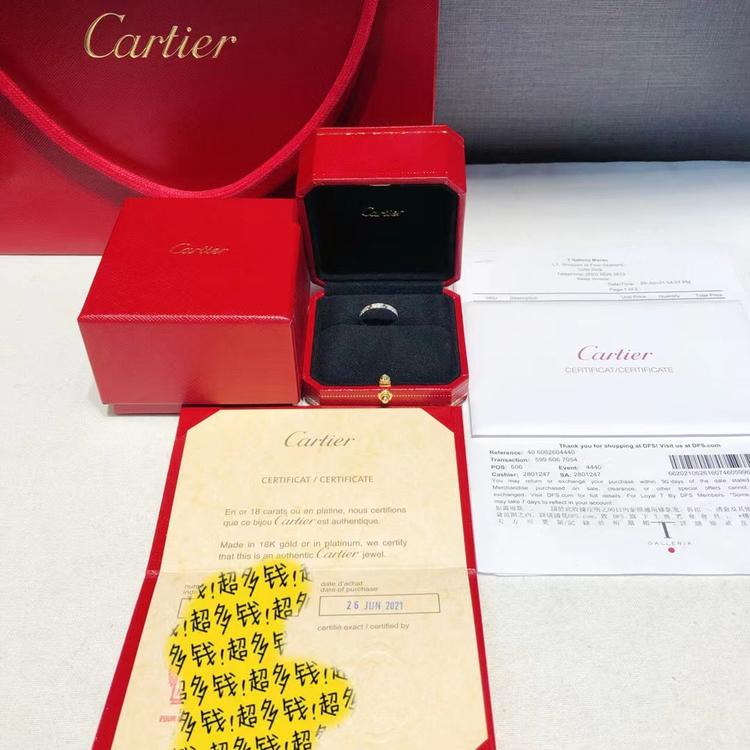 Cartier 卡地亚 全新LOVE系列白金满天星窄版戒指