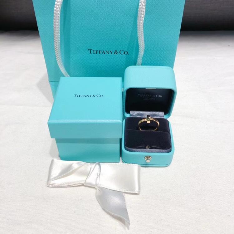 Tiffany & Co. 蒂芙尼 全新T1系列玫瑰金半钻戒指