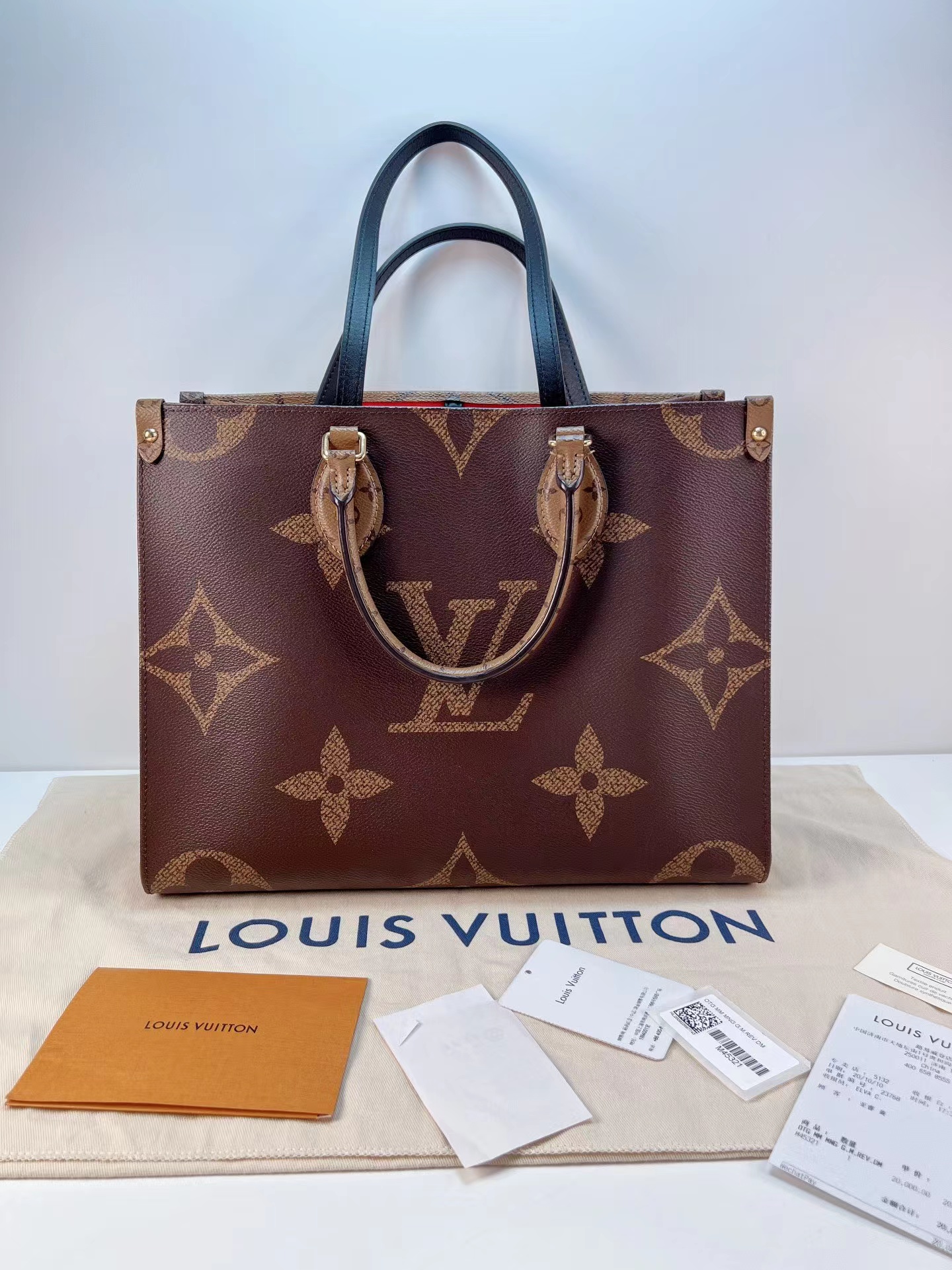 Louis Vuitton 路易威登闲置品On the go老花️焦糖拼色号tote小号| iLux