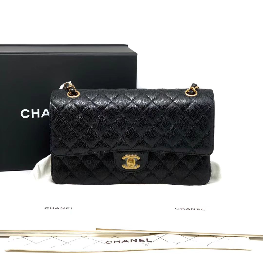 Chanel 香奈儿 大全套芯片款黑金牛CF中号