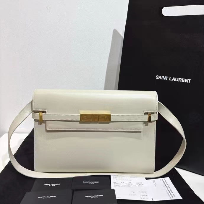 Saint Laurent 圣罗兰 白色box皮曼哈顿