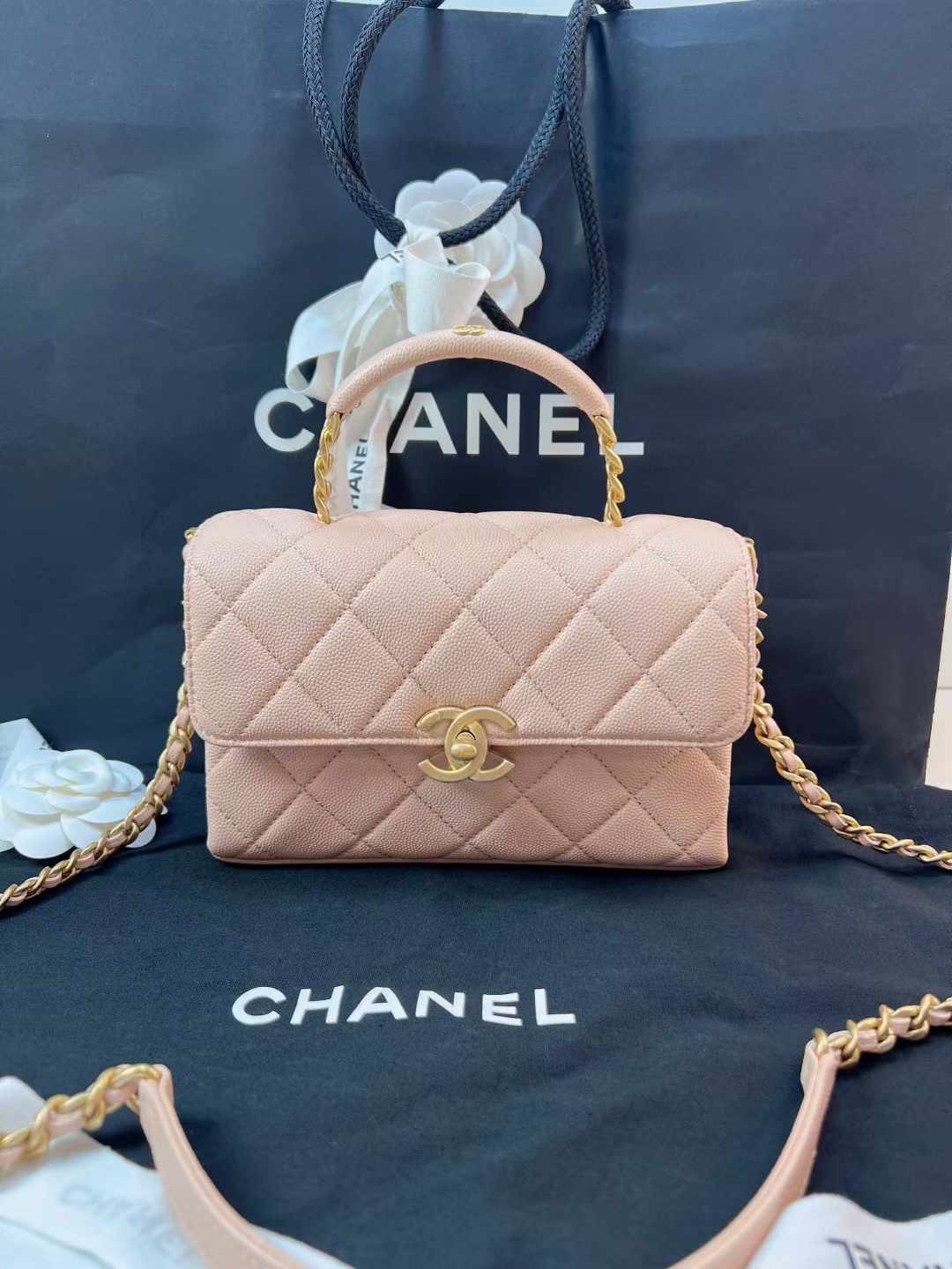 Chanel 香奈儿 全新樱花粉23S carryme mini