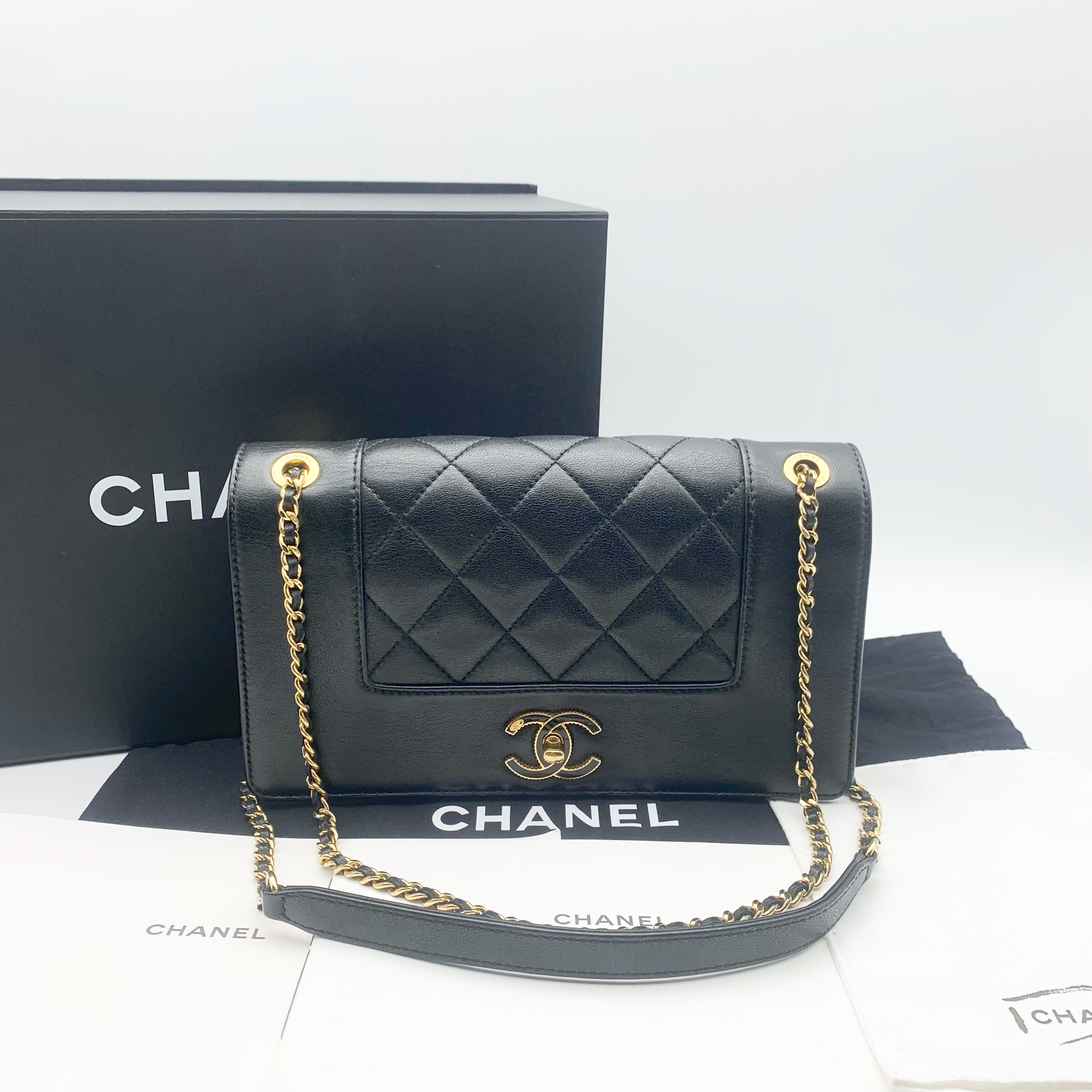 Authentic Chanel Cruise 2020/21 Mini Rectangular Black Lambskin