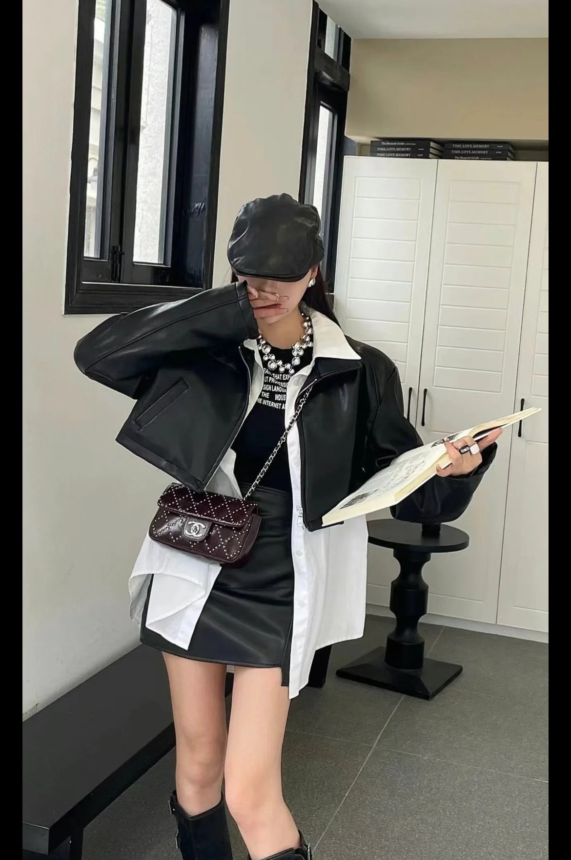 Chanel香奈儿 香奈儿棕红色银扣铆钉CF大mini 1w冒泡🉐️Chanel 香奈儿 铆钉 CF大mini翻盖链条包 棕红色做旧银扣 附件：身份卡、尘袋📦现货秒发