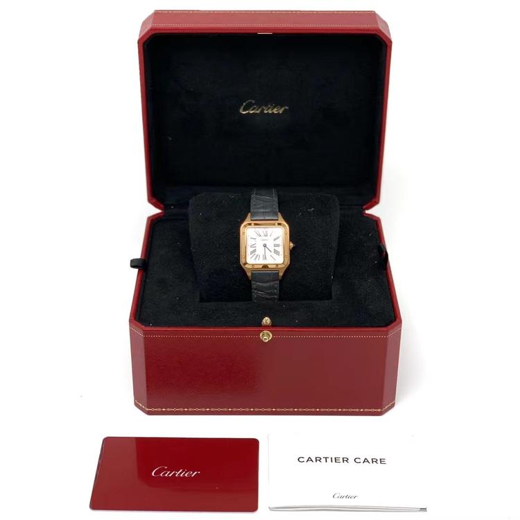 Cartier 卡地亚 玫瑰金山度士腕表