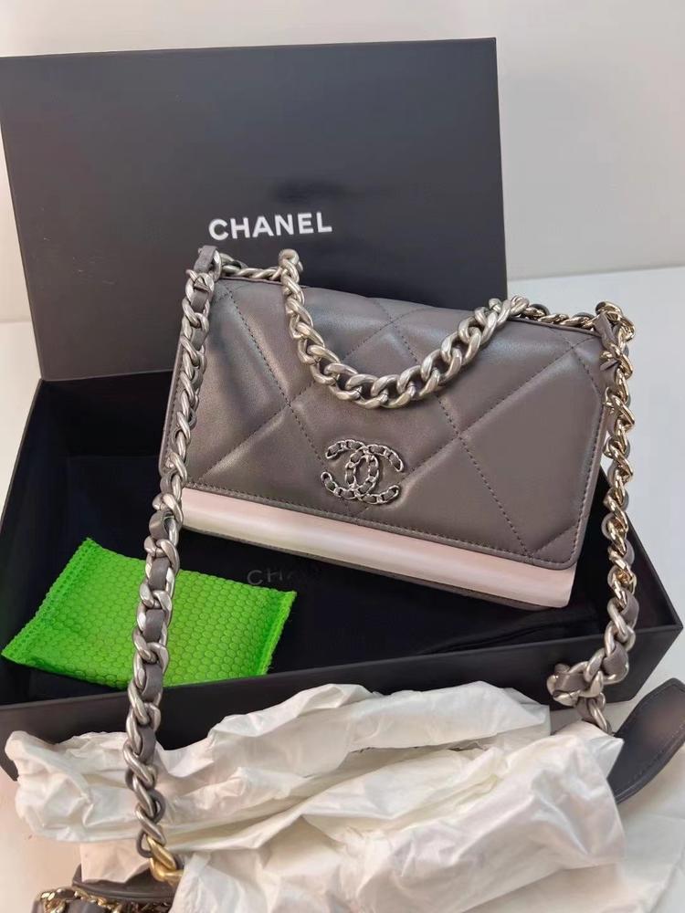 Chanel 香奈儿 全新全套芯片款灰色19bag woc