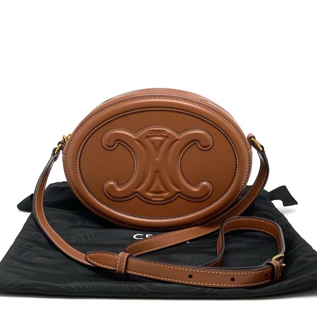 Celine 思琳 焦糖凯旋门logo大号月饼包
