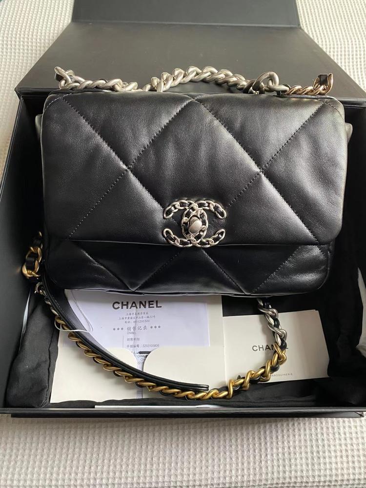 Chanel 香奈儿 全新黑银19bag小号芯片款